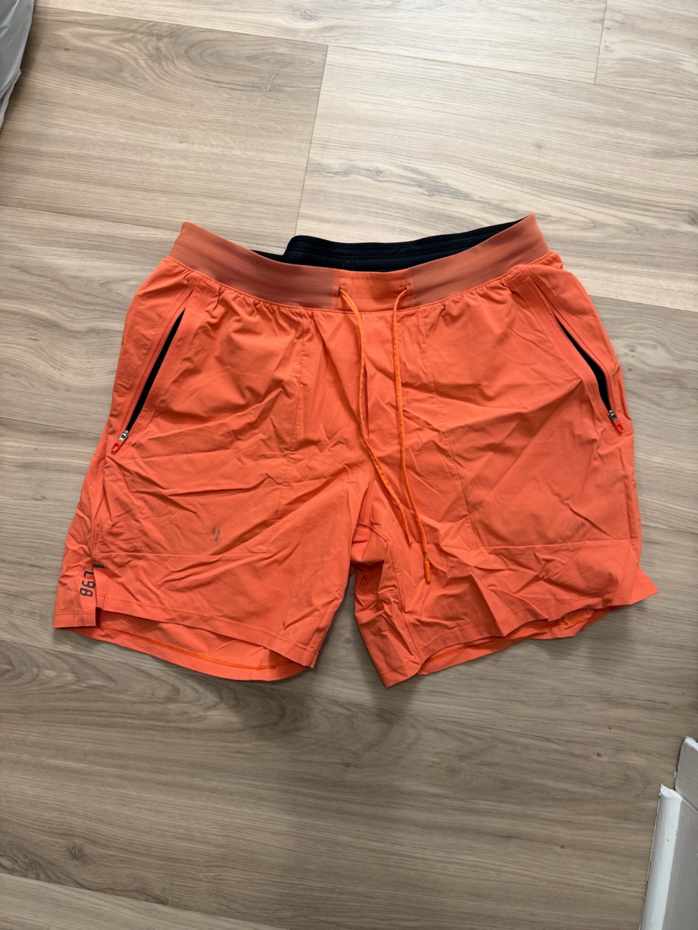 Lululemon Men's Orange Performance Drawstring Shorts